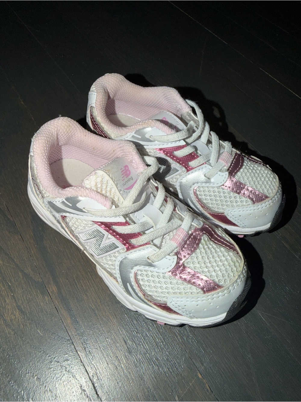 New Balance Kids' Pink & White Running Shoes toddler 9